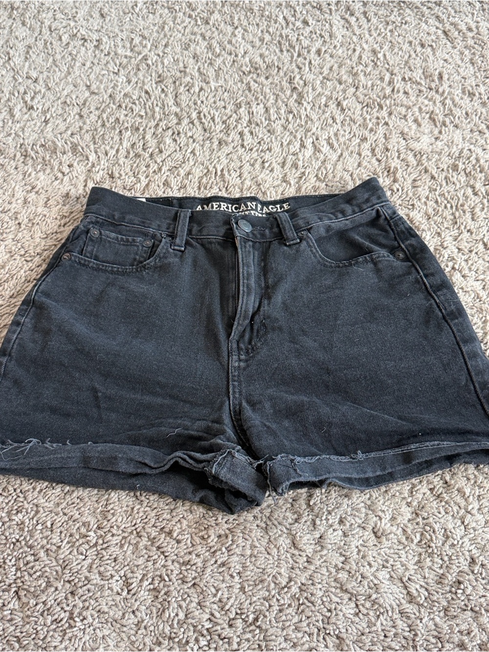 American Eagle Outfitters Black High-Rise Denim Shorts